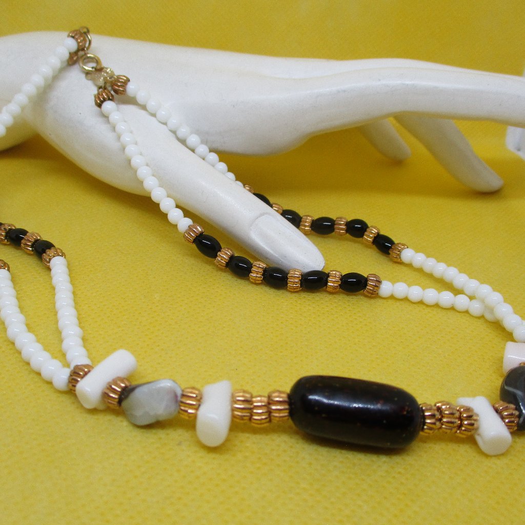 Alexis Kirk Necklace Alexis Kirk Double Strand Beaded Necklace Abalone Confetti